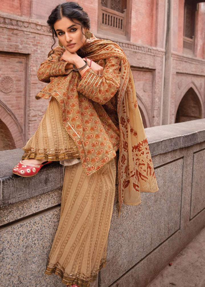 Vintage Garden By Gul Ahmed Printed Lawn Suits Unstitched 3 Piece GA23V CL-32445A - Summer Collection