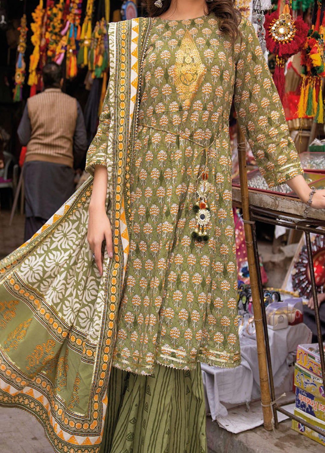 Vintage Garden By Gul Ahmed Printed Lawn Suits Unstitched 3 Piece GA23V CL-32446B - Summer Collection