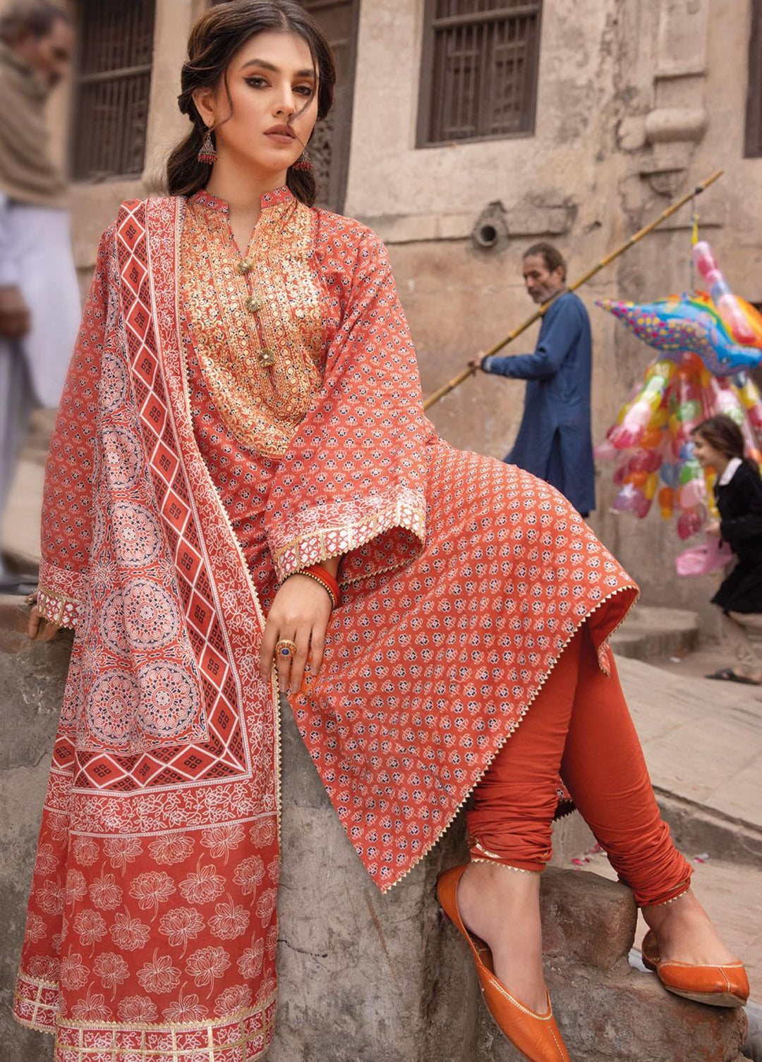 Vintage Garden By Gul Ahmed Printed Lawn Suits Unstitched 3 Piece GA23V CL-32447A - Summer Collection