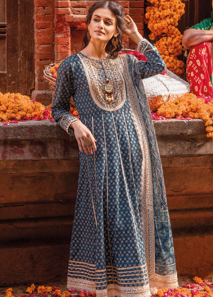 Vintage Garden By Gul Ahmed Printed Lawn Suits Unstitched 3 Piece GA23V CL-32447B - Summer Collection