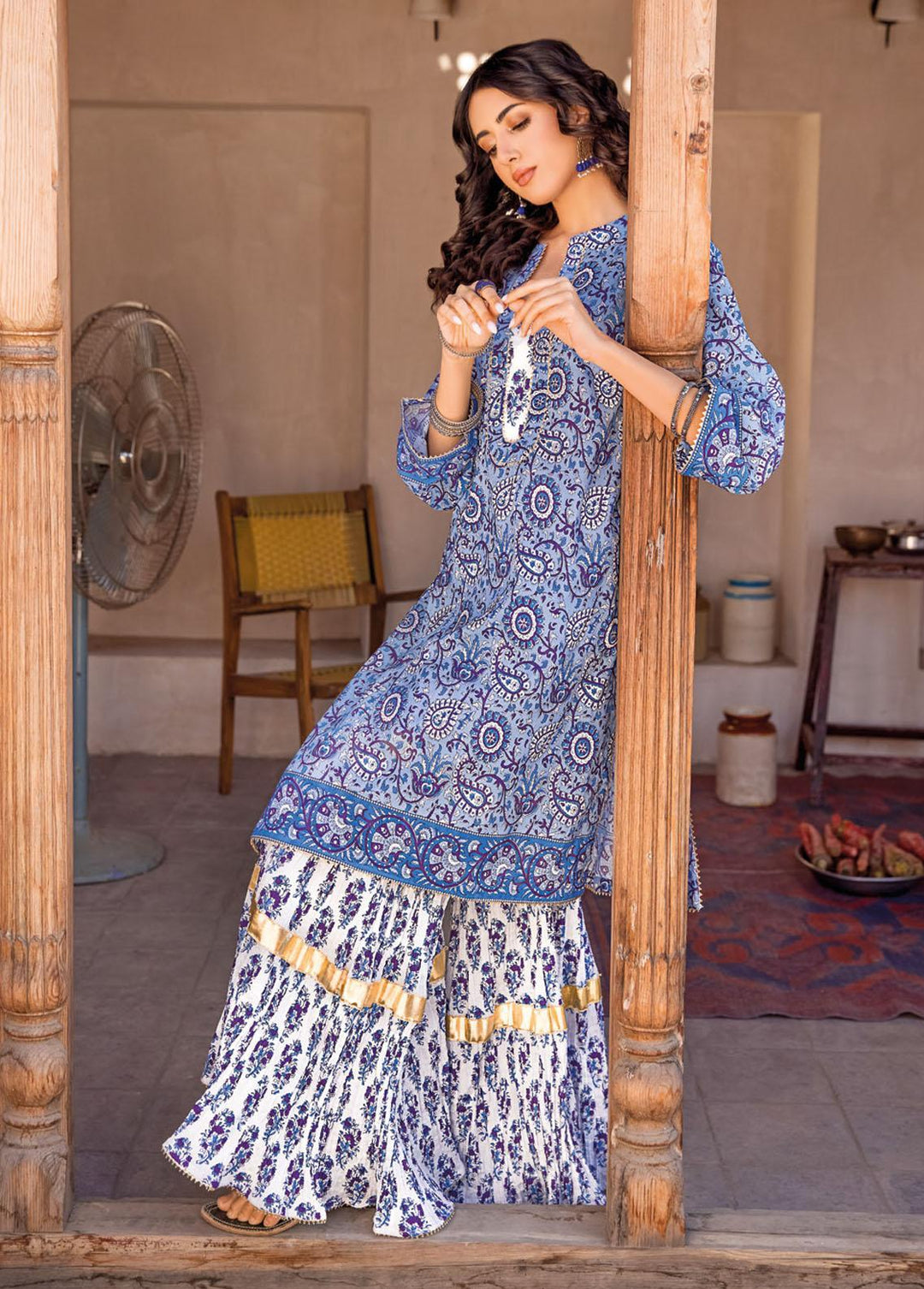 Vintage Garden By Gul Ahmed Printed Lawn Suits Unstitched 2 Piece GA23V TL-32026A - Summer Collection
