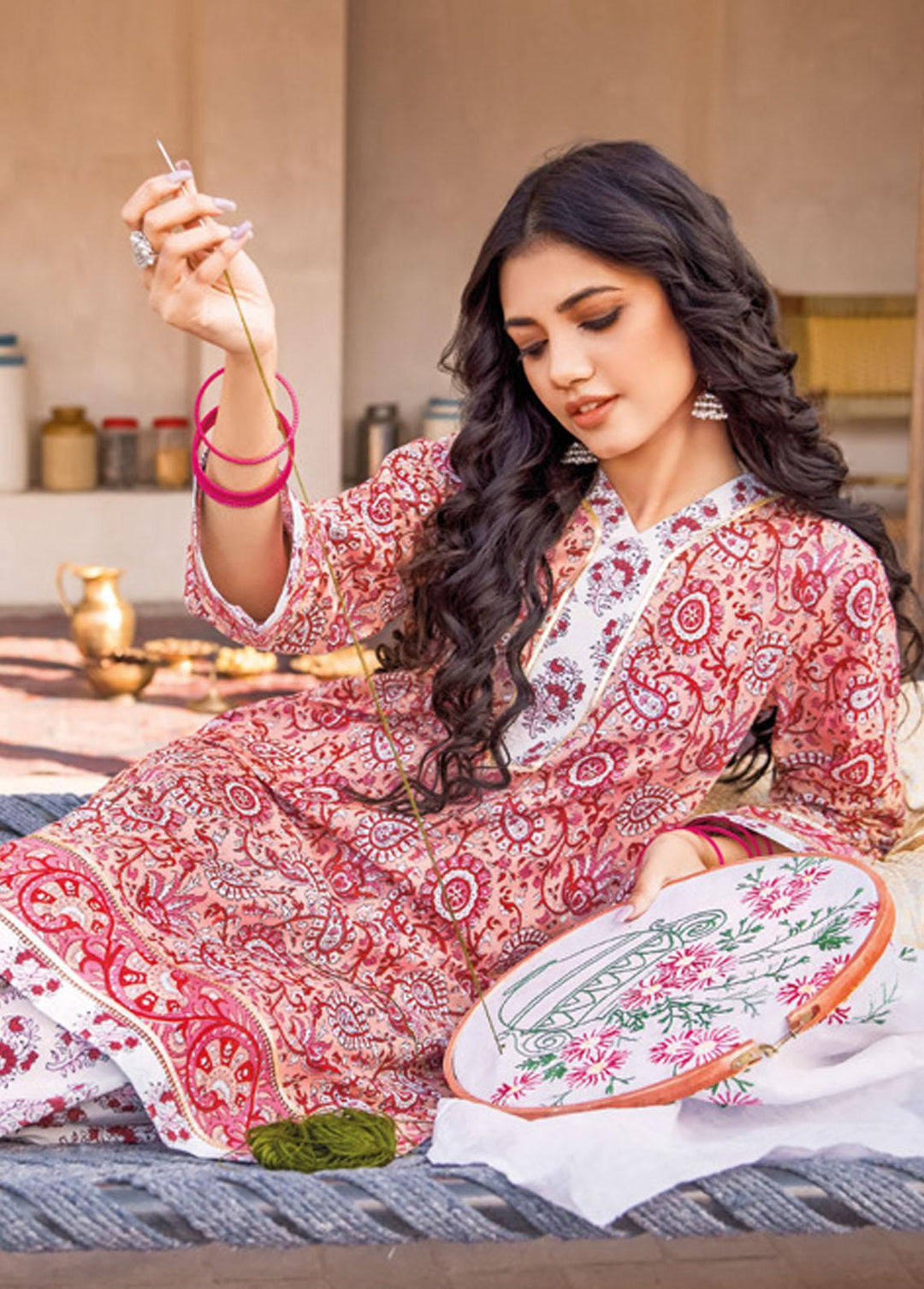 Vintage Garden By Gul Ahmed Printed Lawn Suits Unstitched 2 Piece GA23V TL-32026B - Summer Collection