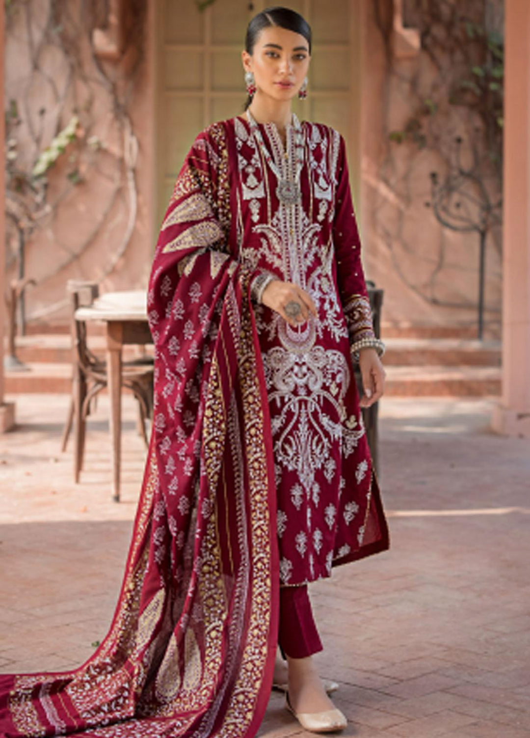 Gul Ahmed Embroidered Pashmina Suits Unstitched 3 Piece GA23WB AP 32074 - Winter Collection