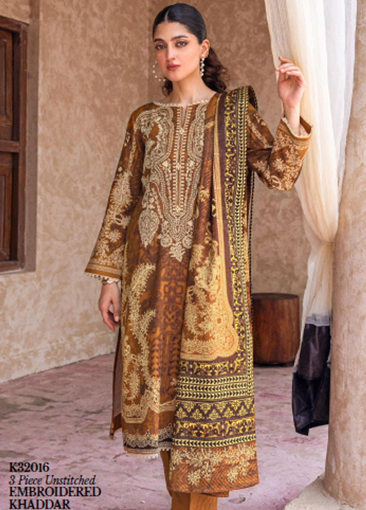 Gul Ahmed Embroidered Khaddar Suits Unstitched 3 Piece GA23WB K 32016 - Winter Collection