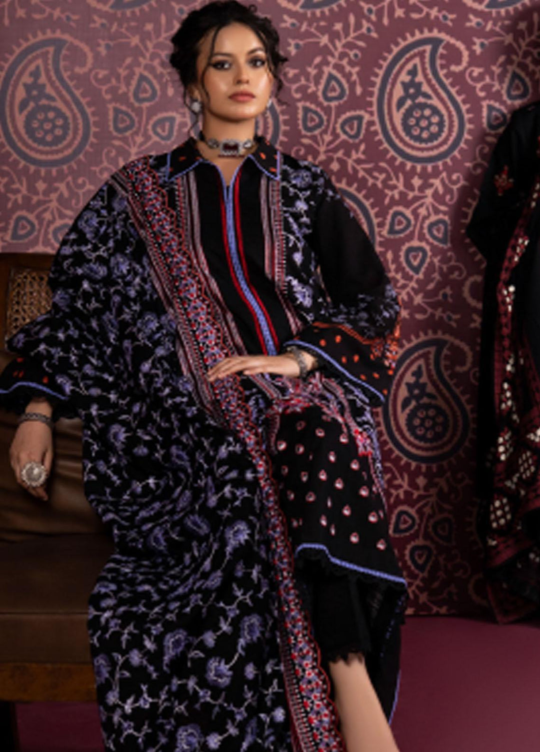 Gul Ahmed Embroidered Khaddar Suits Unstitched 3 Piece GA23WB K 32030 - Winter Collection