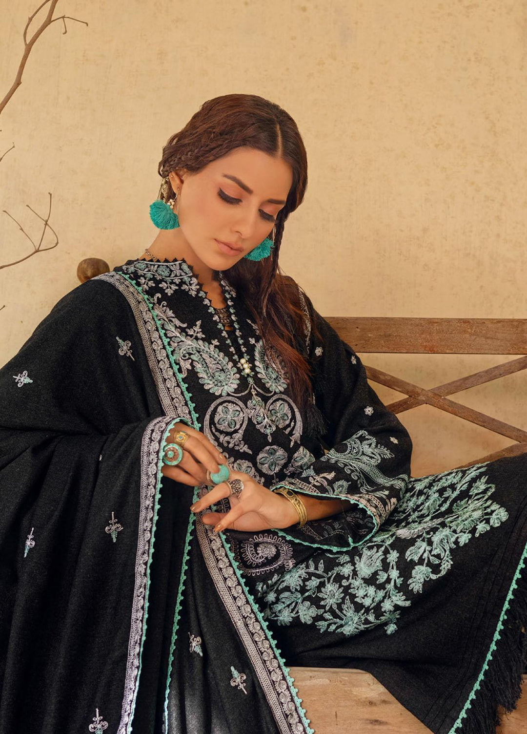Gul Ahmed Embroidered Linen Suits Unstitched 3 Piece GA23WB RC 32001 - Winter Collection