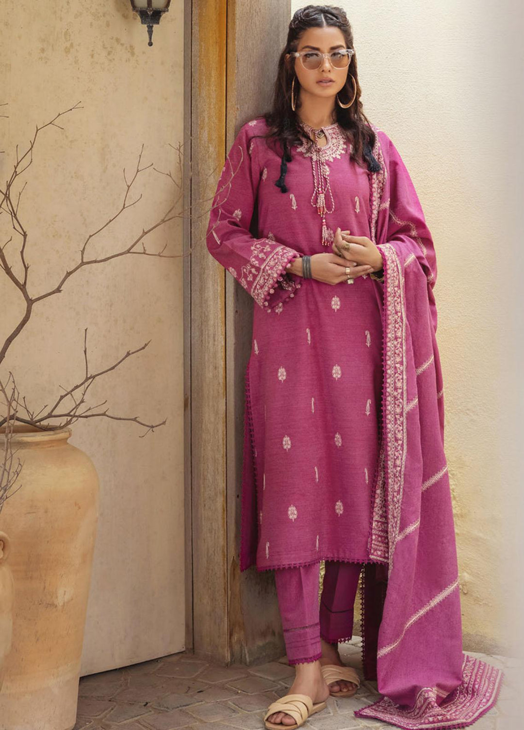 Gul Ahmed Embroidered Linen Suits Unstitched 3 Piece GA23WB RC 32003 - Winter Collection