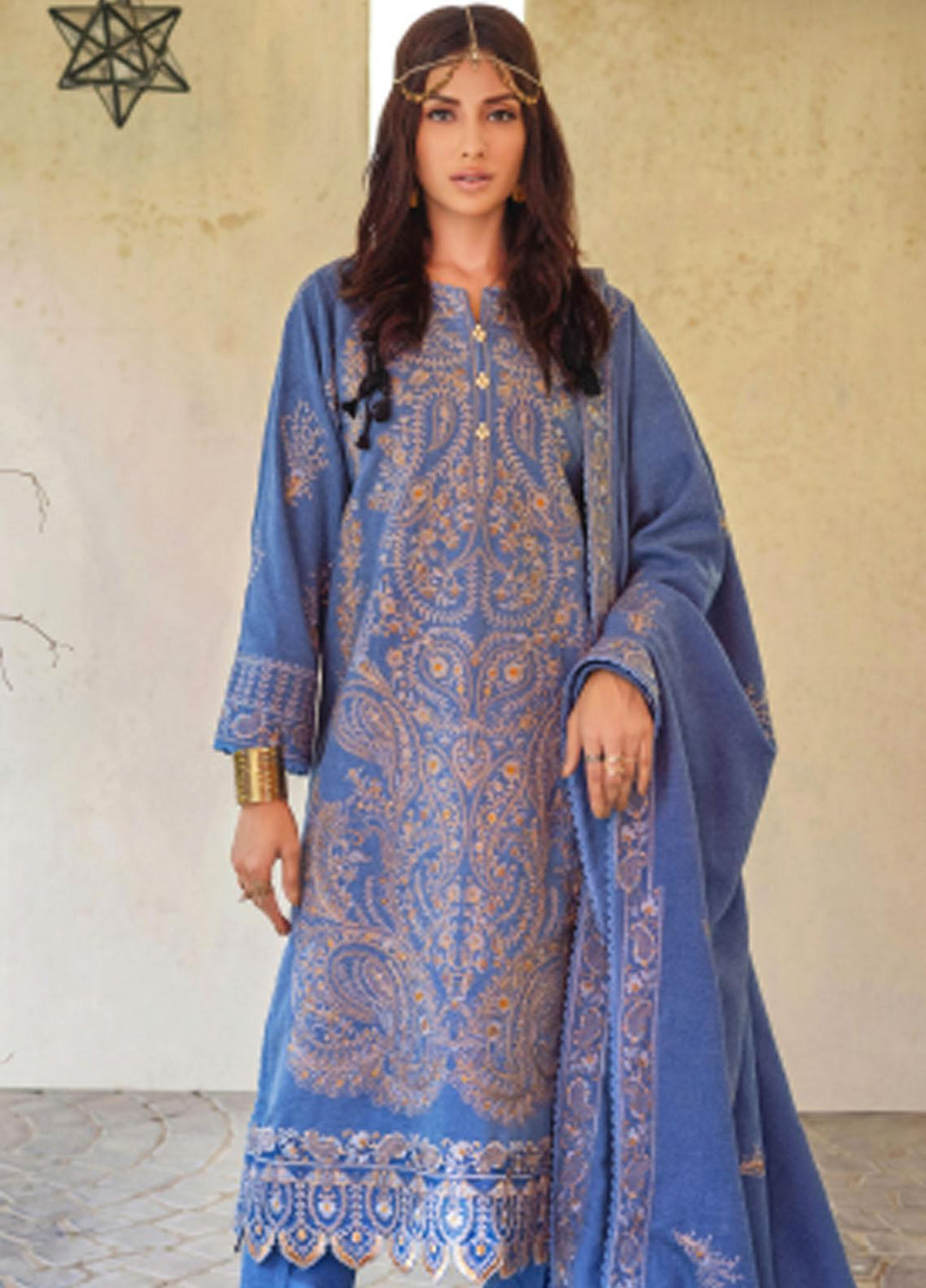 Gul Ahmed Embroidered Linen Suits Unstitched 3 Piece GA23WB RC 32005 - Winter Collection