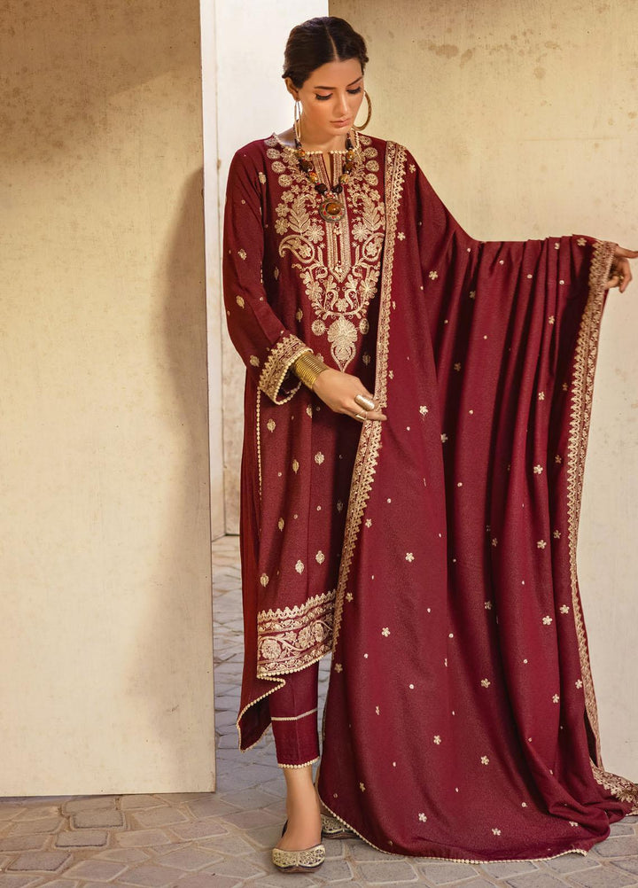 Gul Ahmed Embroidered Pashmina Suits Unstitched 3 Piece GA23WB RC 32008 - Winter Collection