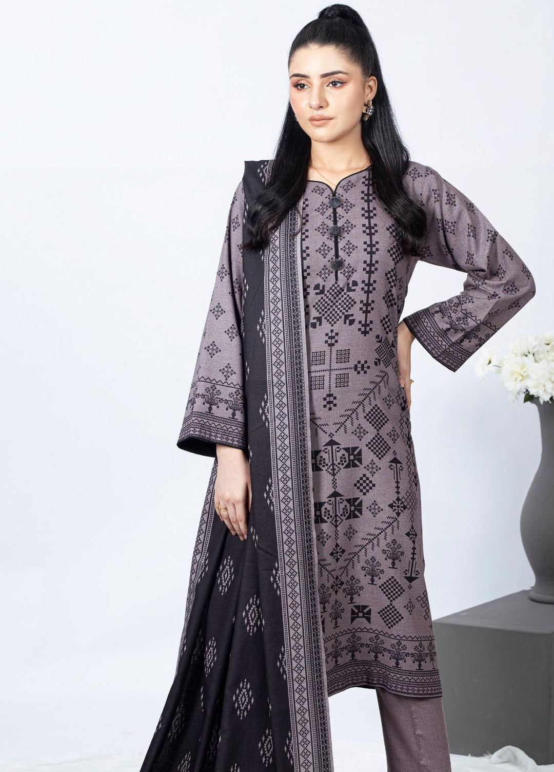 Gul Ahmed Embroidered Dhanak Suits Unstitched 3 Piece GA23WB WNS 32188 B - Winter Collection