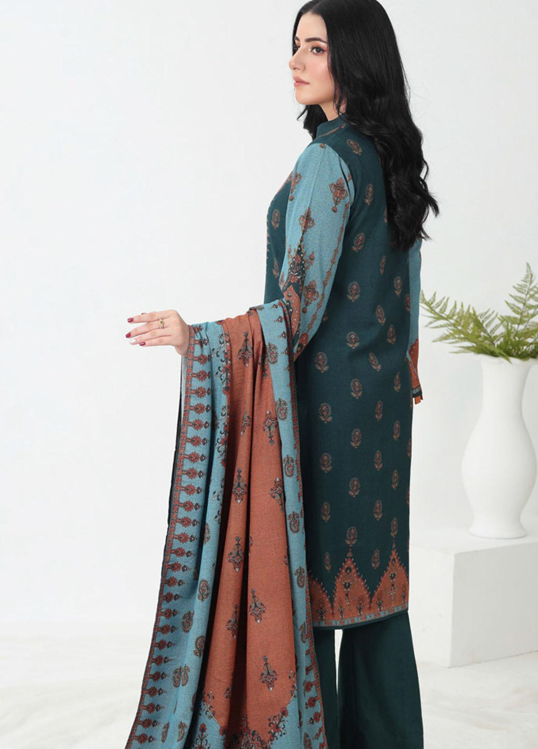 Gul Ahmed Embroidered Dhanak Suits Unstitched 3 Piece GA23WB WNS 32190 A - Winter Collection