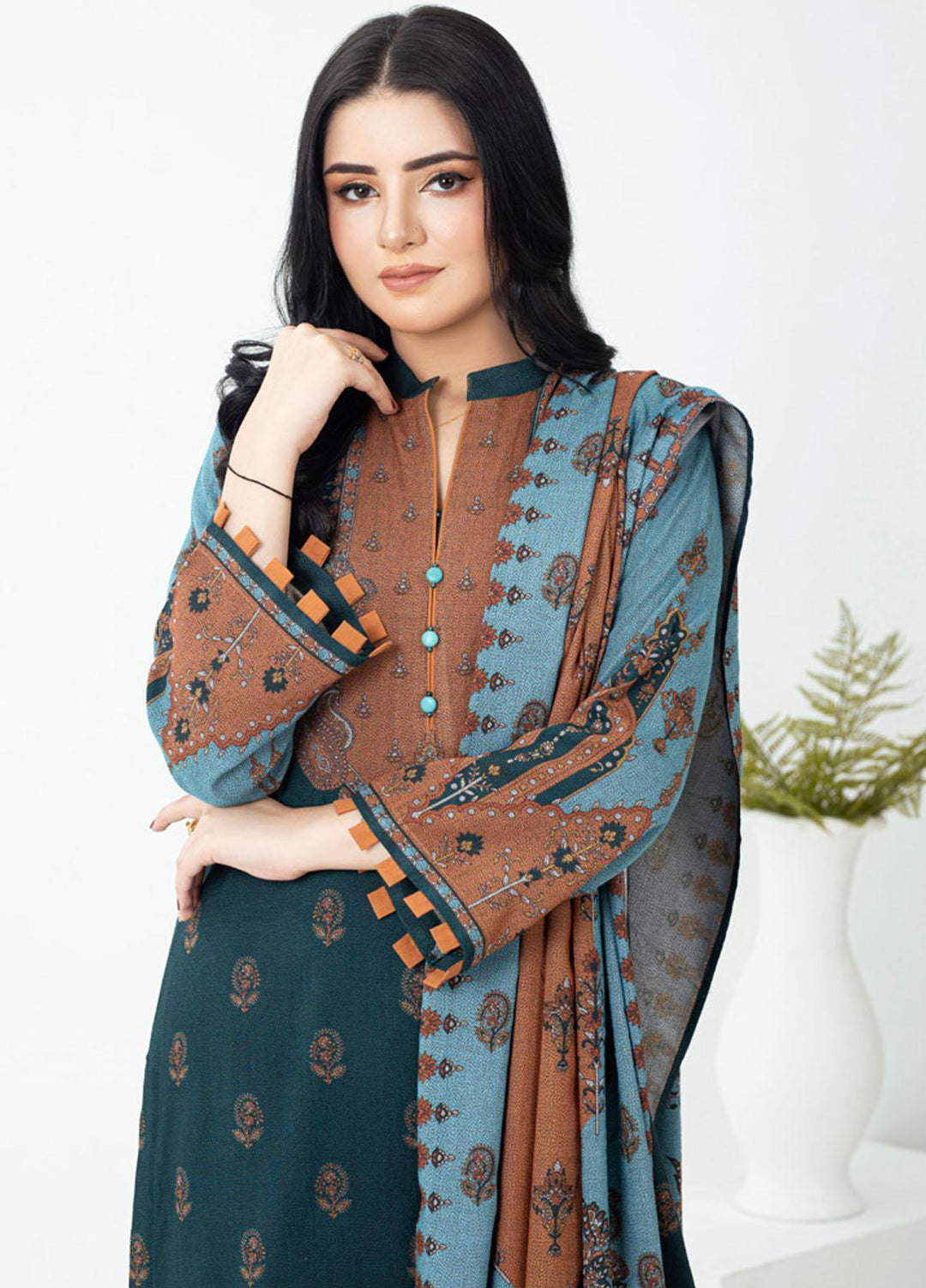 Gul Ahmed Embroidered Dhanak Suits Unstitched 3 Piece GA23WB WNS 32190 A - Winter Collection