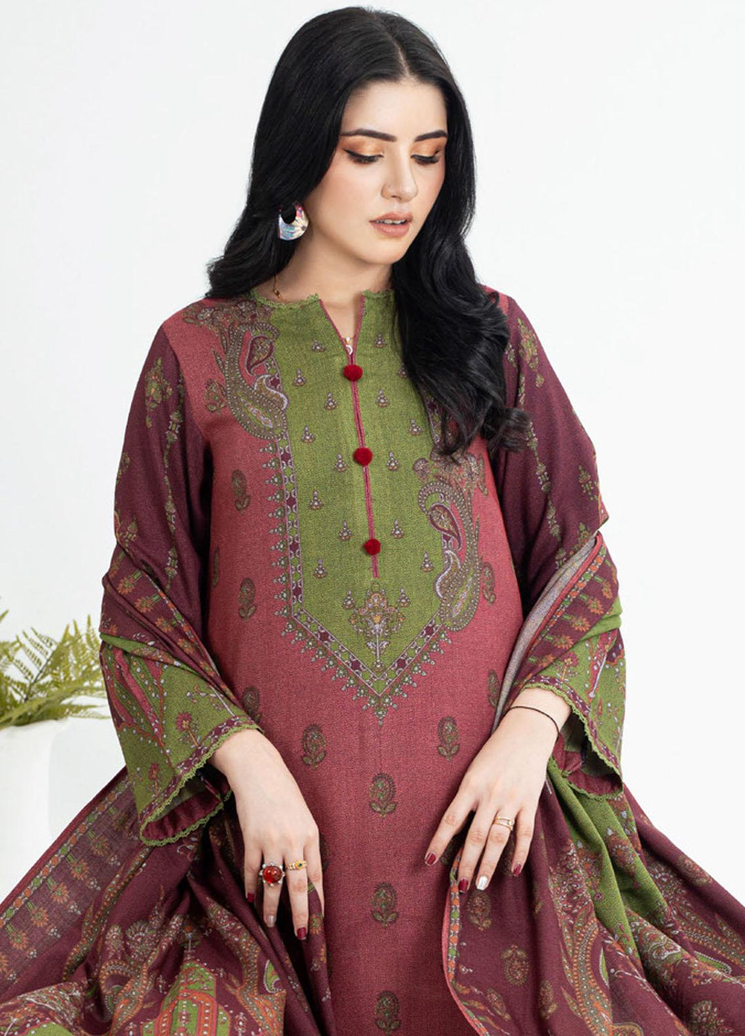 Gul Ahmed Embroidered Dhanak Suits Unstitched 3 Piece GA23WB WNS 32190 B - Winter Collection