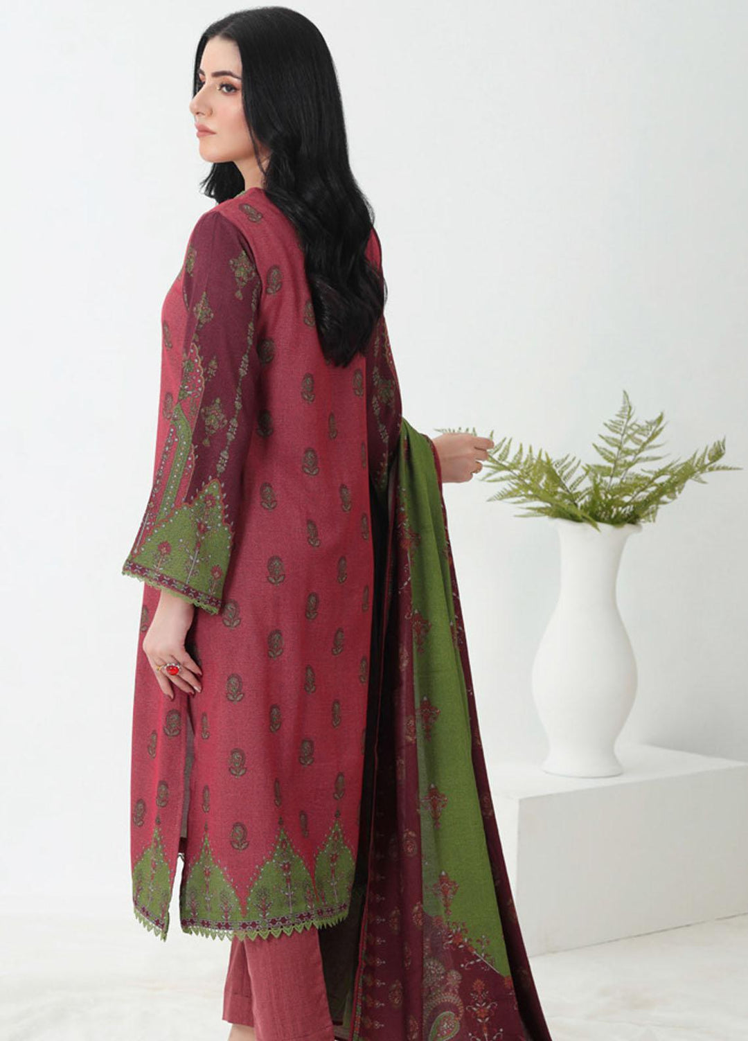 Gul Ahmed Embroidered Dhanak Suits Unstitched 3 Piece GA23WB WNS 32190 B - Winter Collection