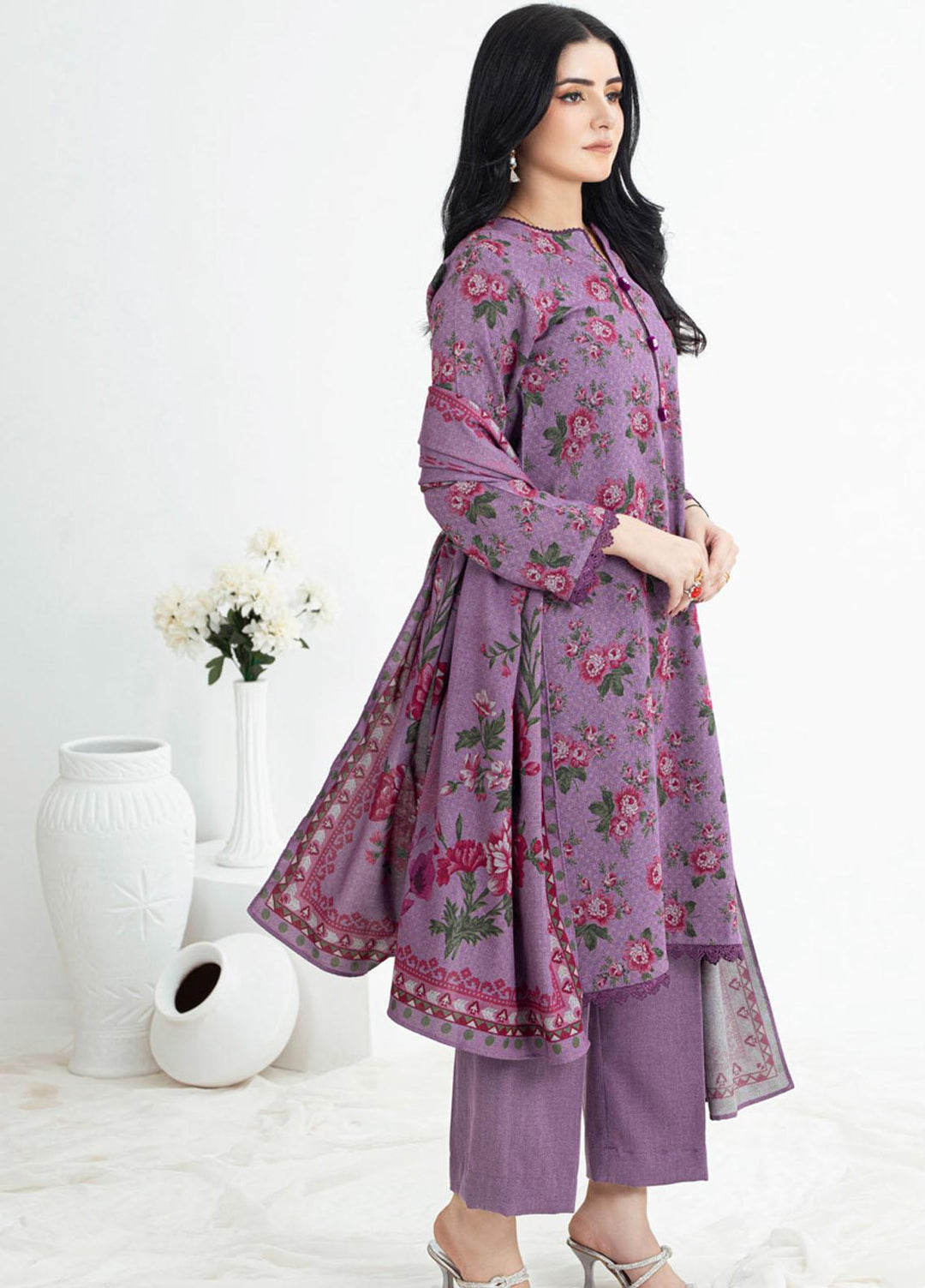 Gul Ahmed Embroidered Dhanak Suits Unstitched 3 Piece GA23WB WNS 32206 A - Winter Collection