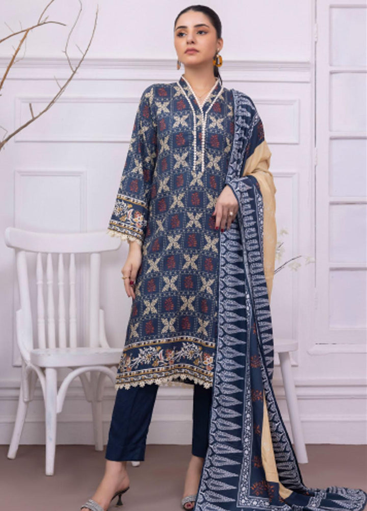 Gul Ahmed Embroidered Linen Suits Unstitched 3 Piece GA23WB WNS 32231 B - Winter Collection