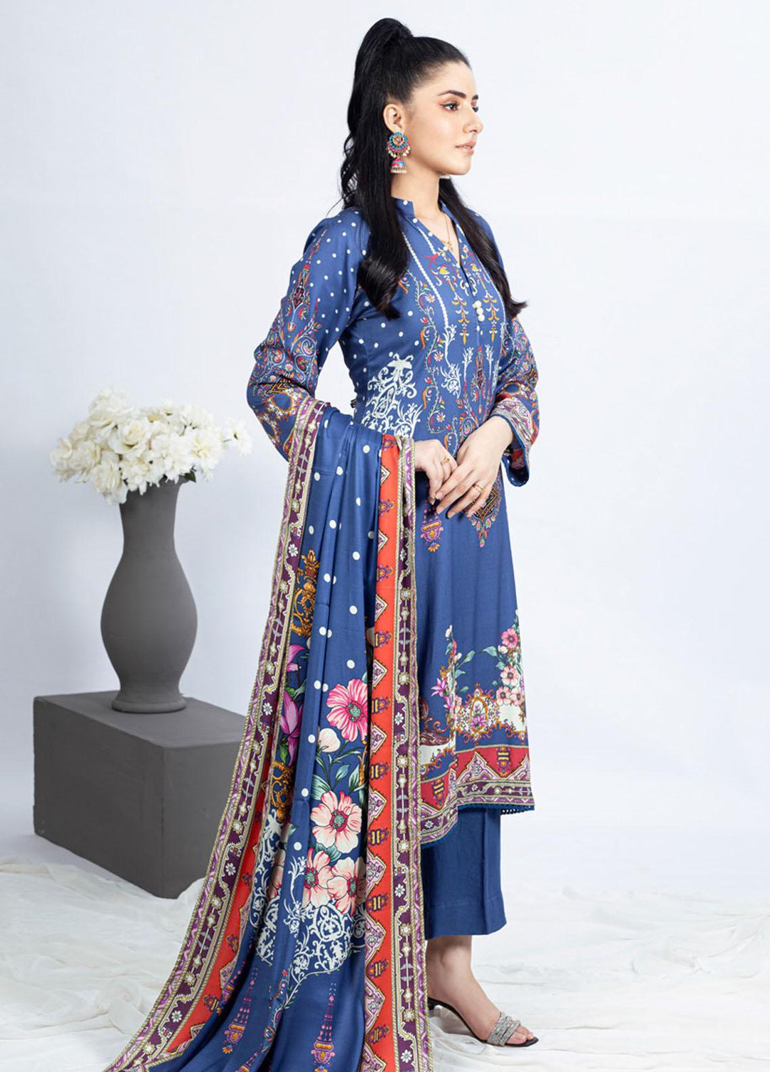 Gul Ahmed Embroidered Cotail Suits Unstitched 3 Piece GA23WB WNS 32256 B - Winter Collection