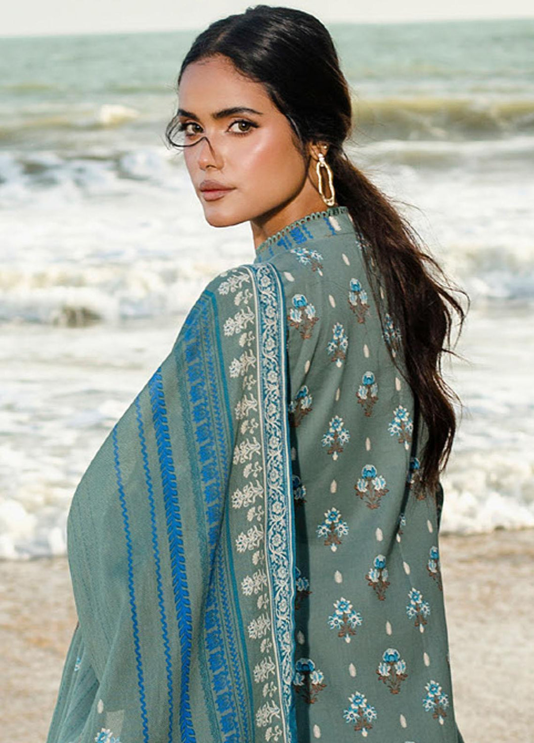 Gul Ahmed Printed Corduroy Suits Unstitched 3 Piece GA23WC CD 32001B - Winter Collection