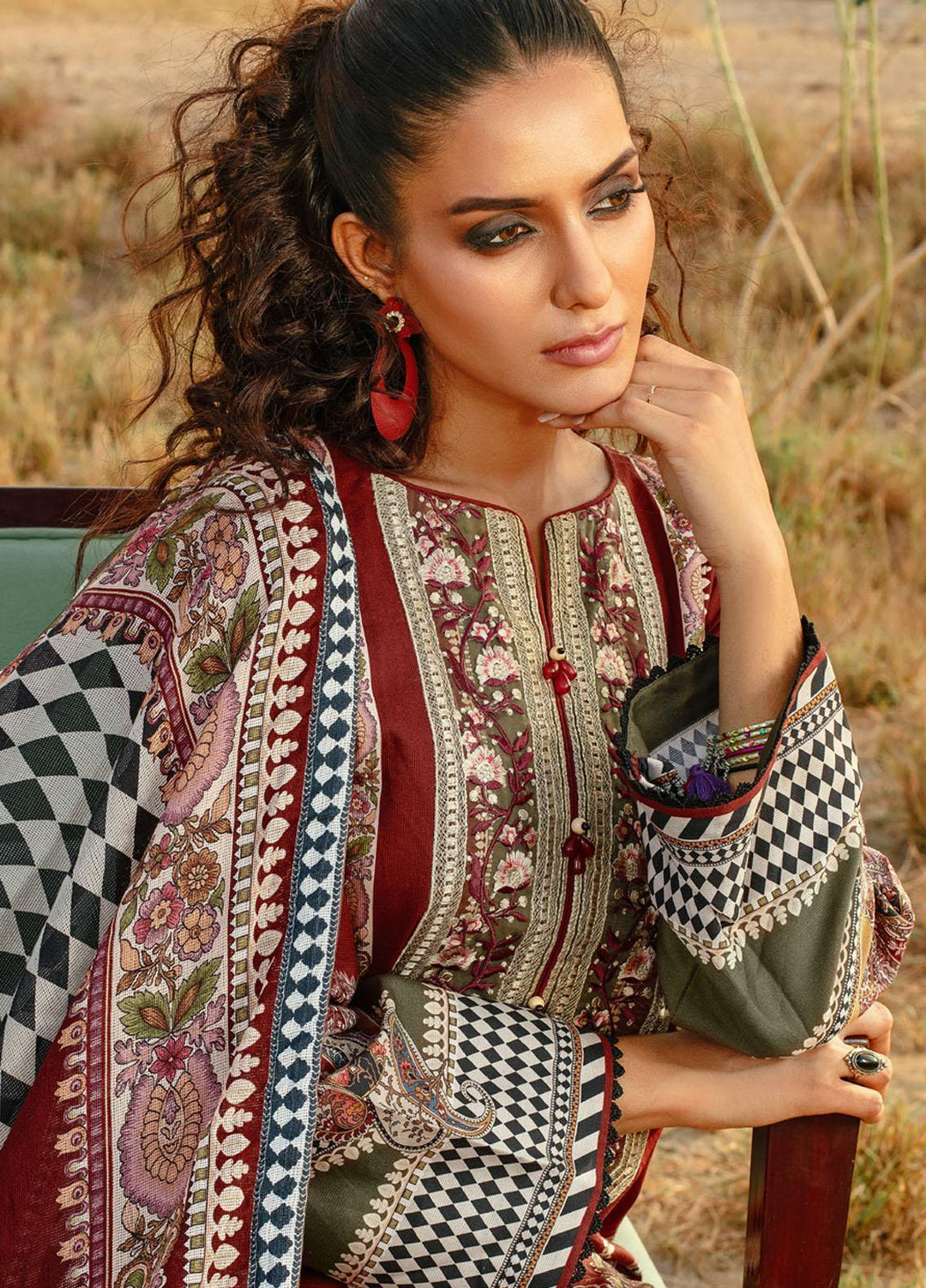 Gul Ahmed Embroidered Corduroy Suits Unstitched 3 Piece GA23WC CD 32002 - Winter Collection