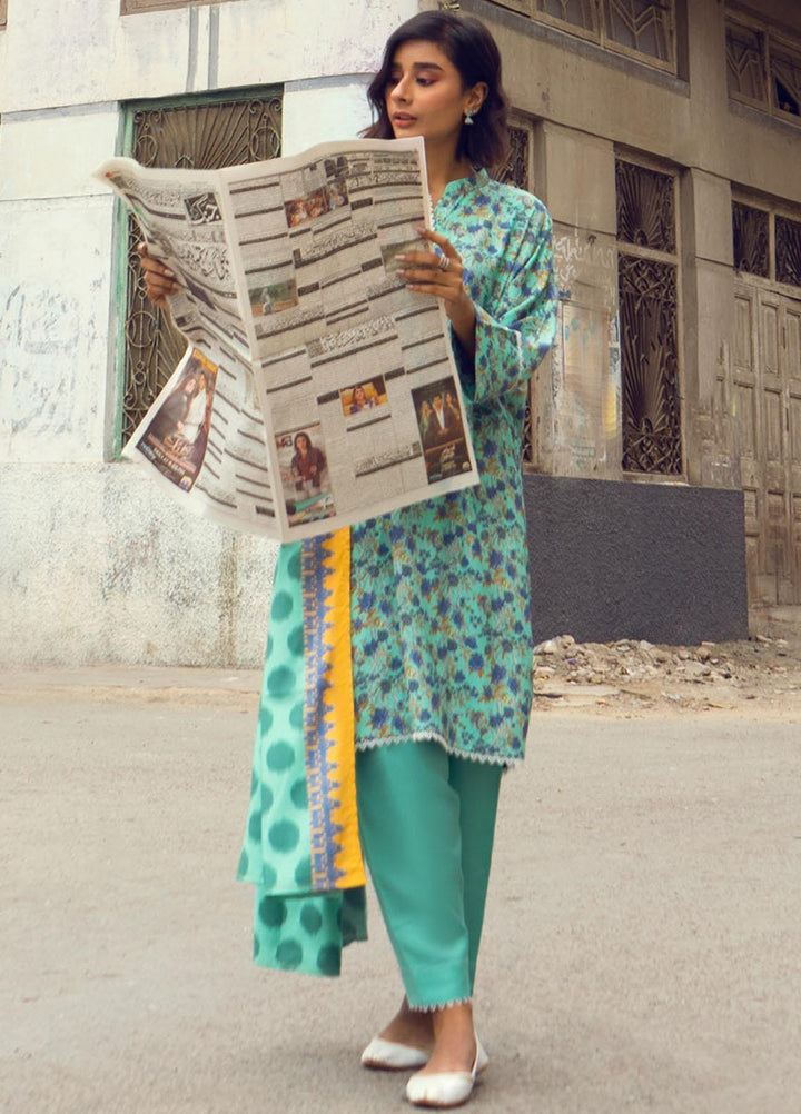 Gul Ahmed Printed Linen Suits Unstitched 3 Piece GA23WC LT 32022B - Winter Collection