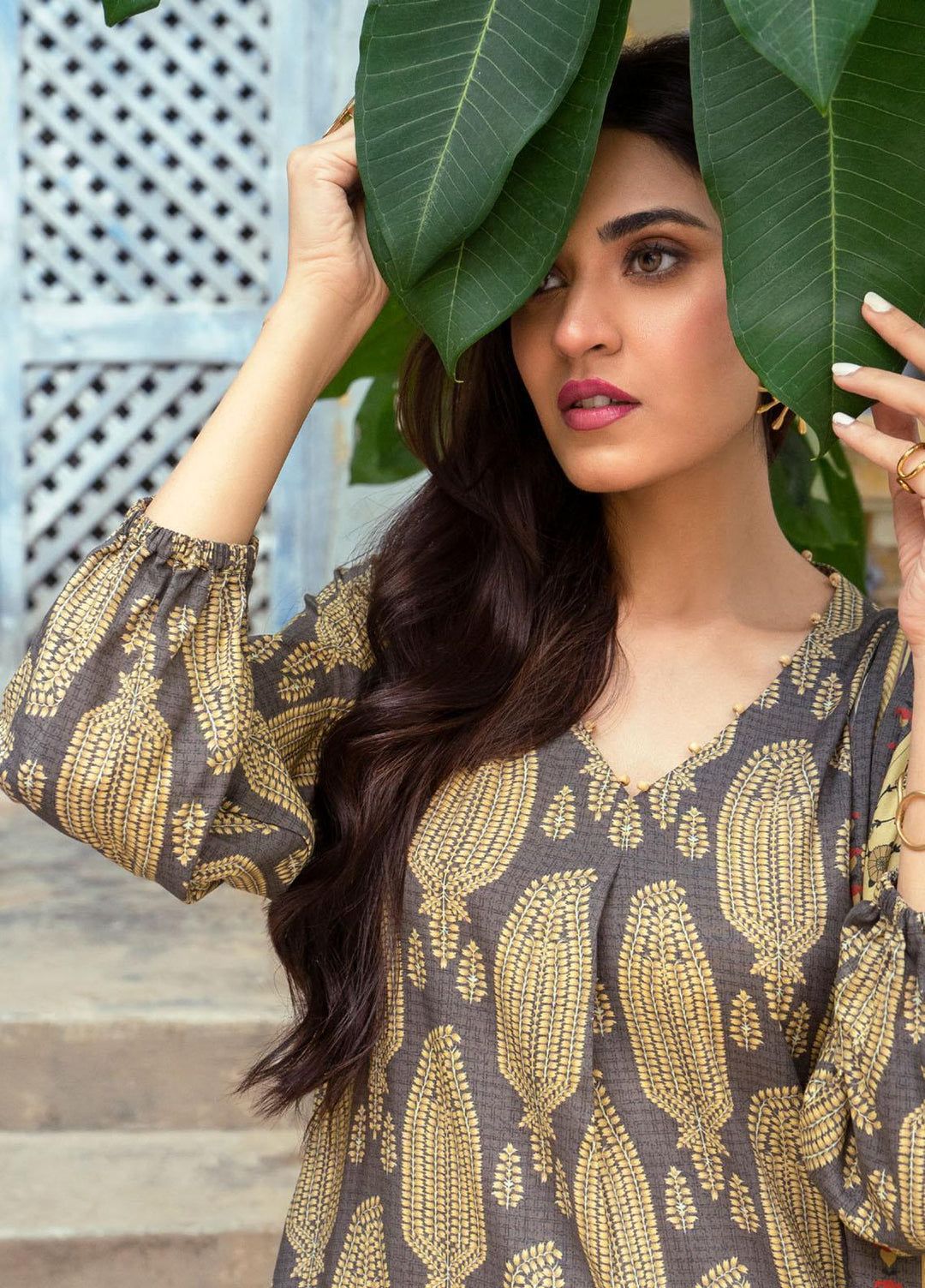 Gul Ahmed Printed Linen Suits Unstitched 3 Piece GA23WC LT 32023A - Winter Collection