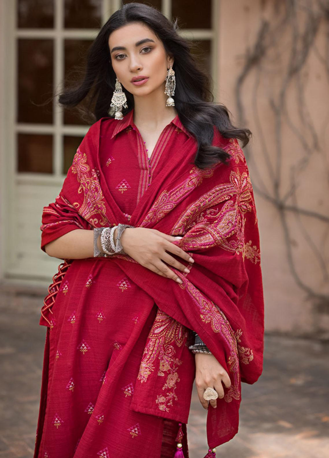 Gul Ahmed Jacquard Khaddar Suits Unstitched 3 Piece GA23WC MJ 32075 - Winter Collection