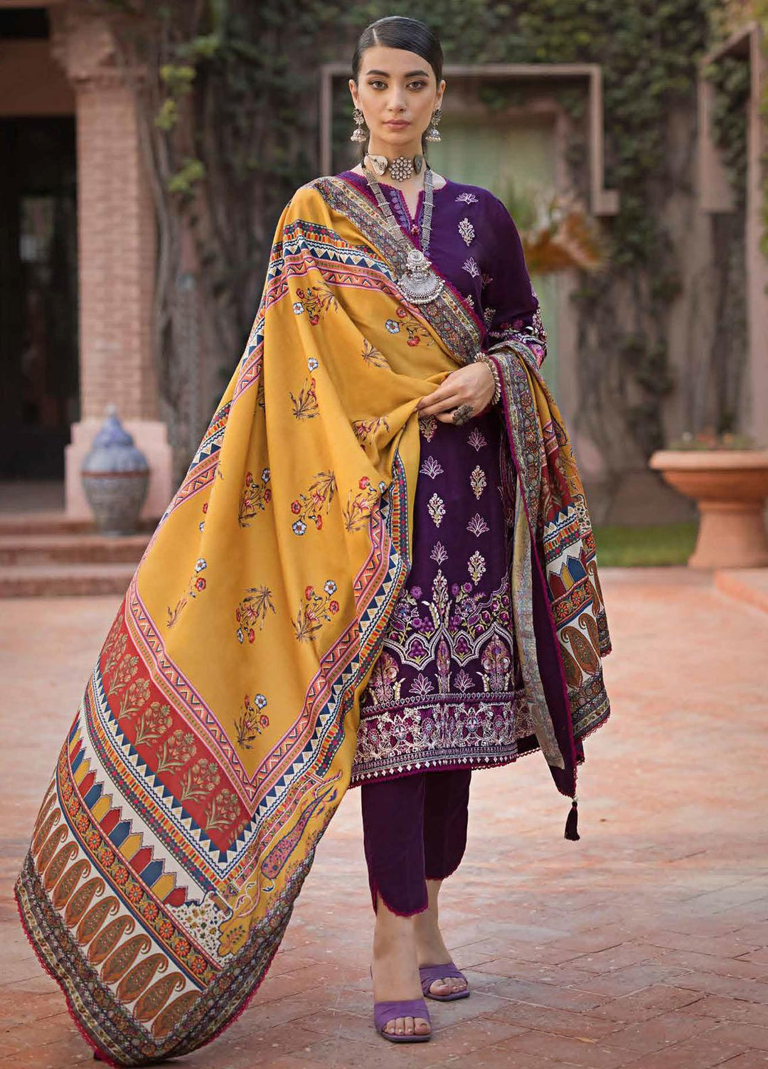 Glamour By Gul Ahmed Fancy Pashmina Suits Unstitched 3 Piece GA23WG AP-32049 - Winter Collection