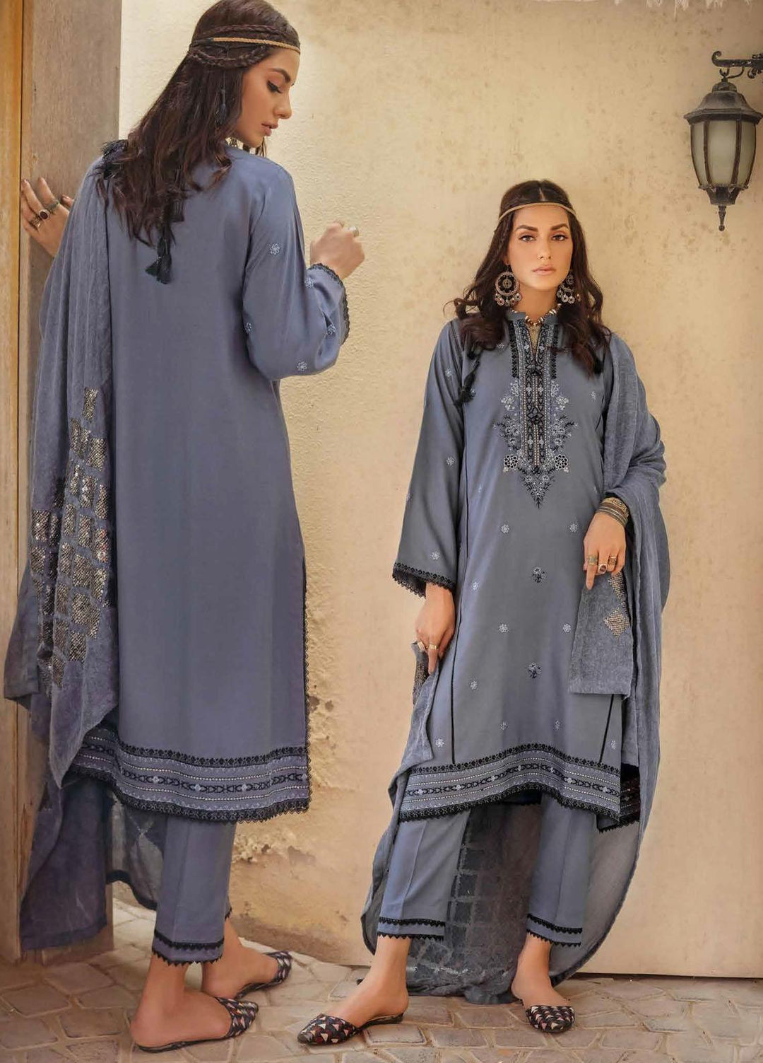 Glamour By Gul Ahmed Fancy Pashmina Suits Unstitched 3 Piece GA23WG AP-32087 - Winter Collection