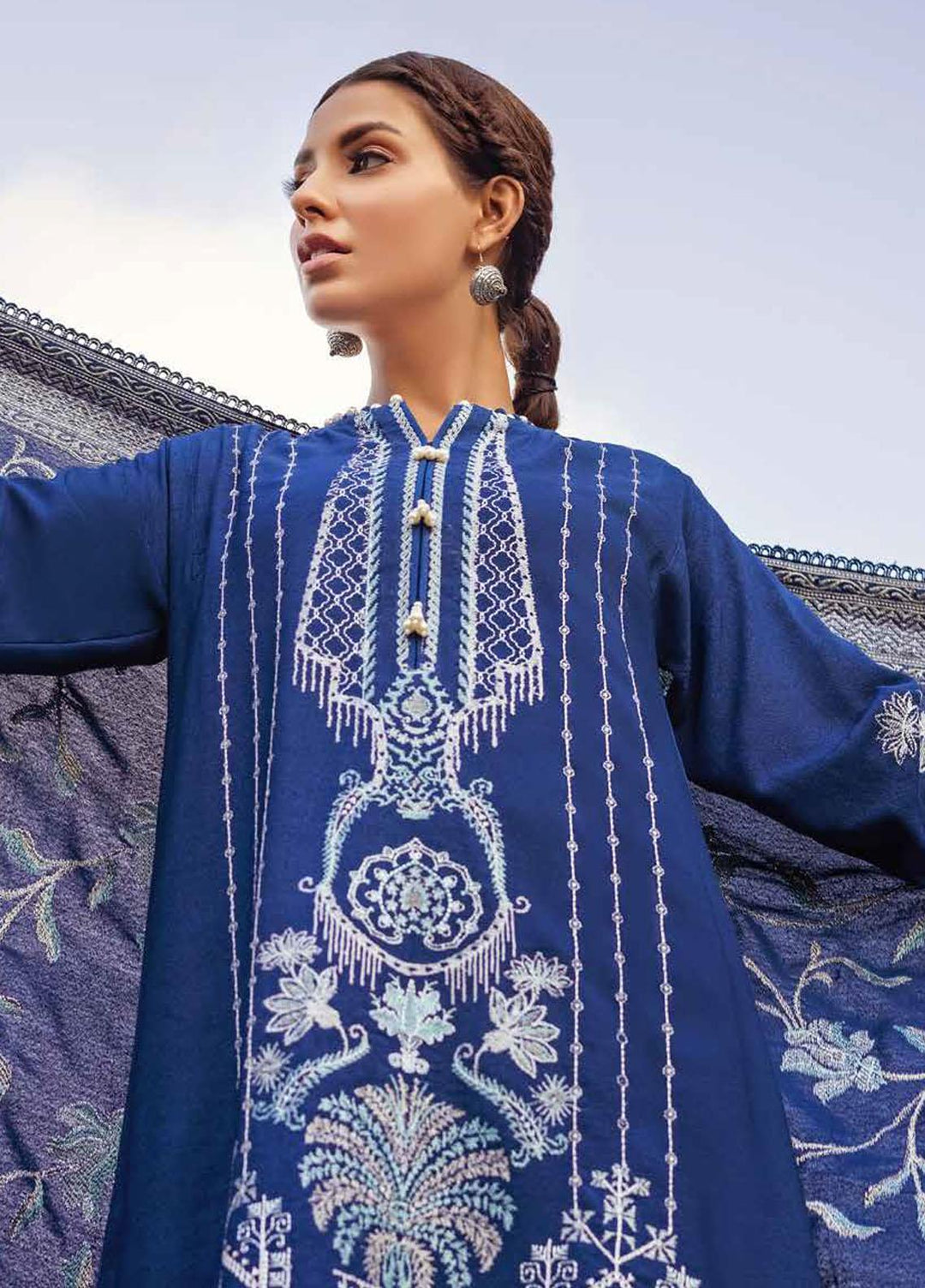 Glamour By Gul Ahmed Fancy Karandi Suits Unstitched 3 Piece GA23WG AY-32019 - Winter Collection