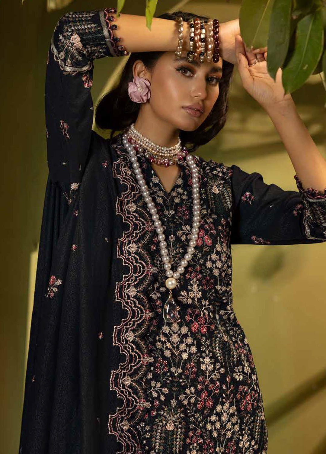 Glamour By Gul Ahmed Fancy Karandi Suits Unstitched 3 Piece GA23WG AY-32032 - Winter Collection