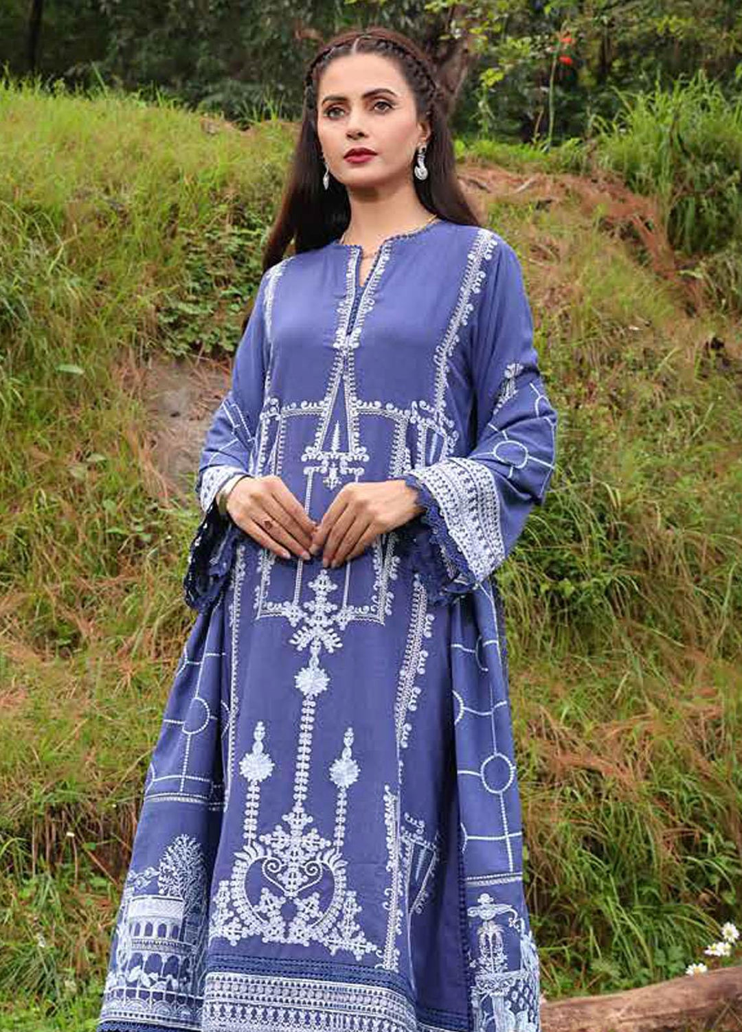 Glamour By Gul Ahmed Fancy Dhanak Suits Unstitched 3 Piece GA23WG DH-32001 - Winter Collection