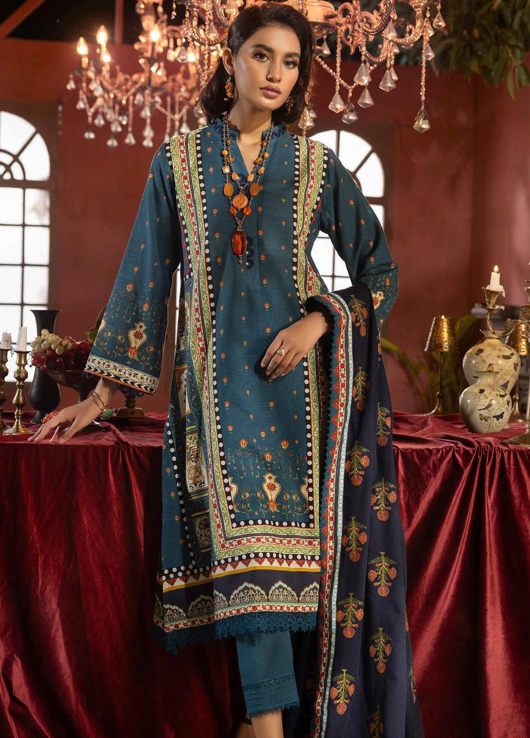 Glamour By Gul Ahmed Embroidered Khaddar Suits Unstitched 3 Piece GA23WG K-32019 - Winter Collection
