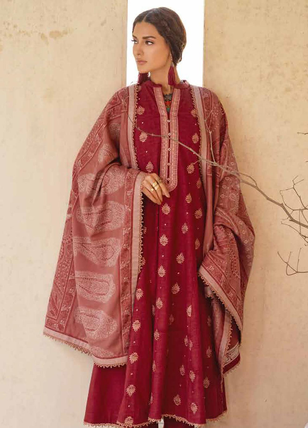 Glamour By Gul Ahmed Fancy Jacquard Suits Unstitched 3 Piece GA23WG MJ-32073 - Winter Collection