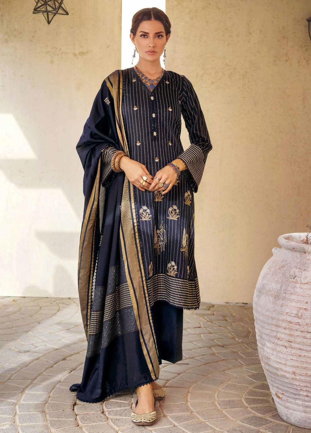 Glamour By Gul Ahmed Fancy Jacquard Suits Unstitched 3 Piece GA23WG MJ-32076 - Winter Collection