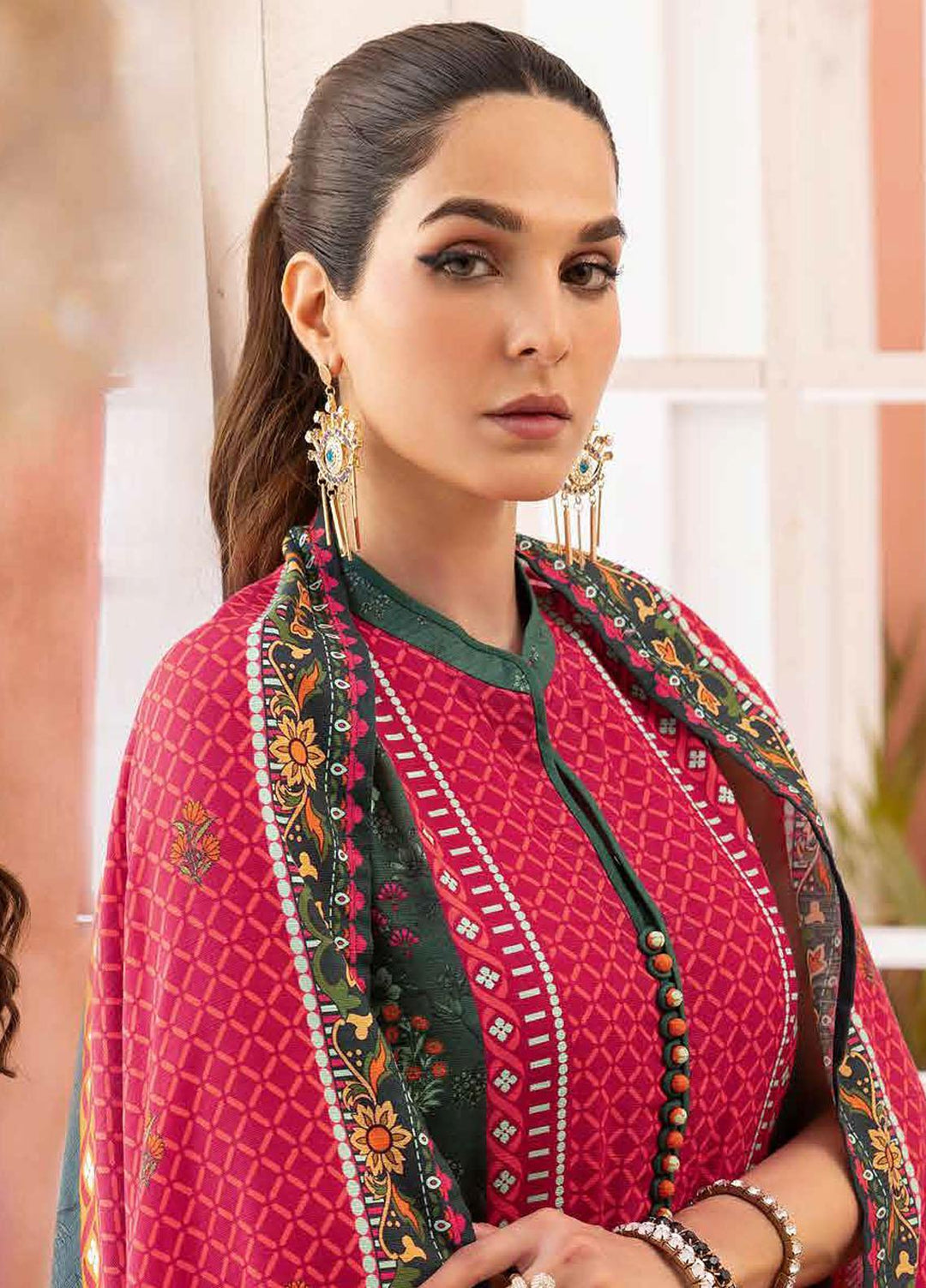 Gul Ahmed Printed Khaddar Suits Unstitched 3 Piece GA23WL K-32004 - Winter Collection