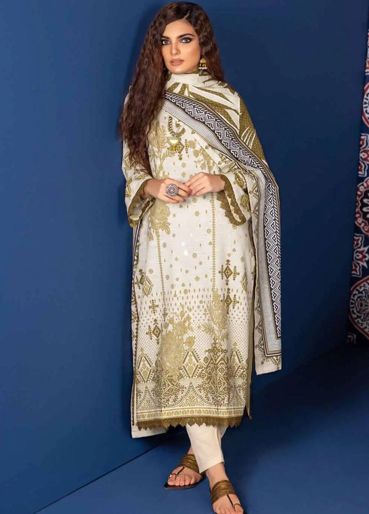 Gul Ahmed Printed Khaddar Suits Unstitched 3 Piece GA23WL K-32014 - Winter Collection