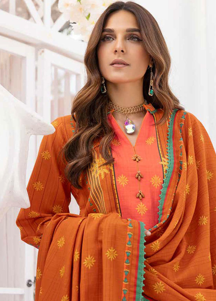 Gul Ahmed Printed Khaddar Suits Unstitched 3 Piece GA23WL K-32020 - Winter Collection