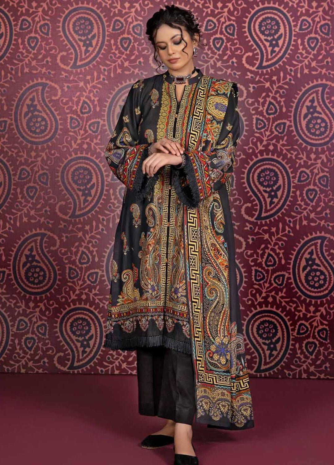 Gul Ahmed Printed Cotton Suits Unstitched 3 Piece GA23WL K-32003 - Winter Collection