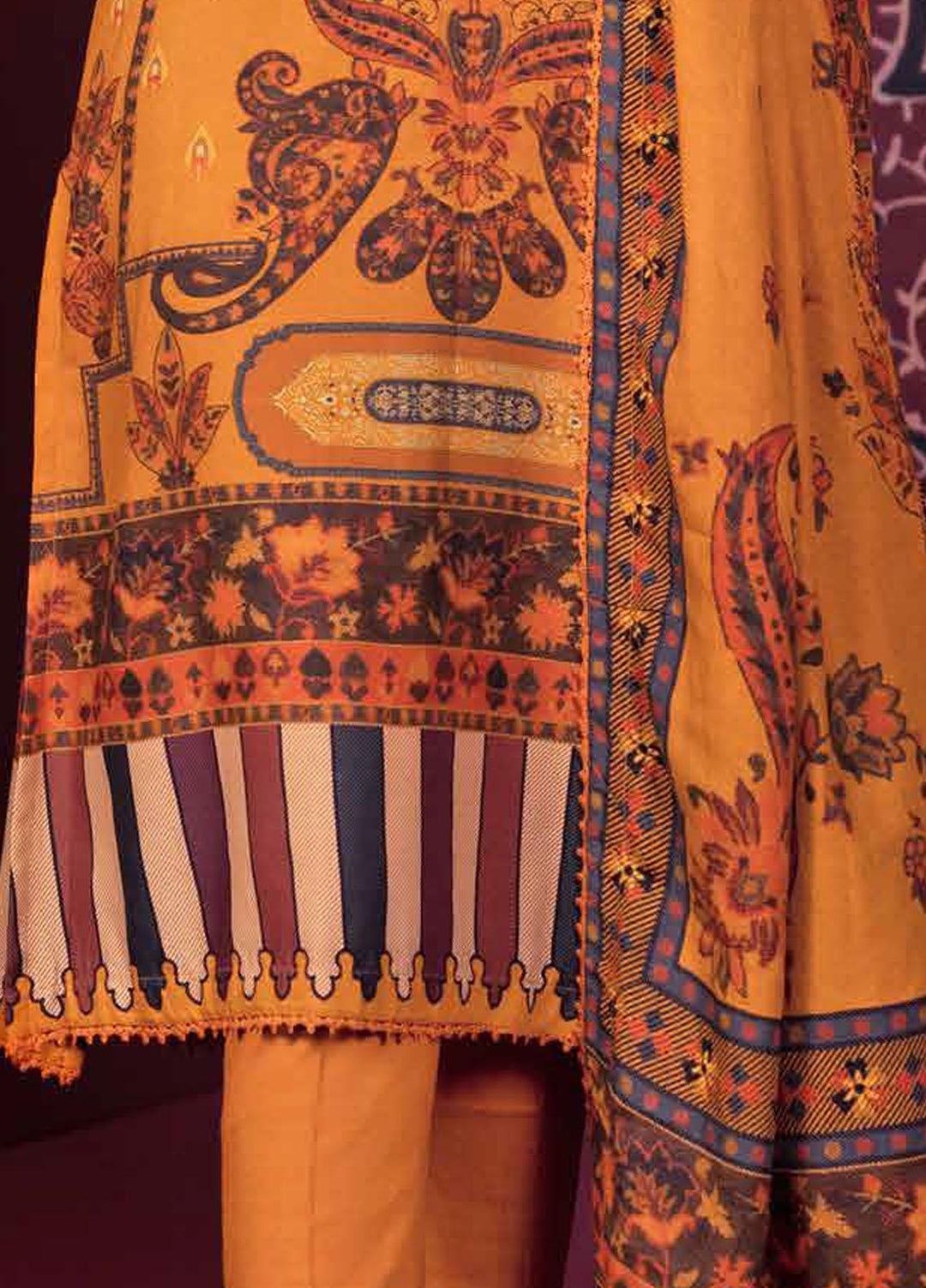 Gul Ahmed Printed Cotton Suits Unstitched 3 Piece GA23WL K-32006 - Winter Collection