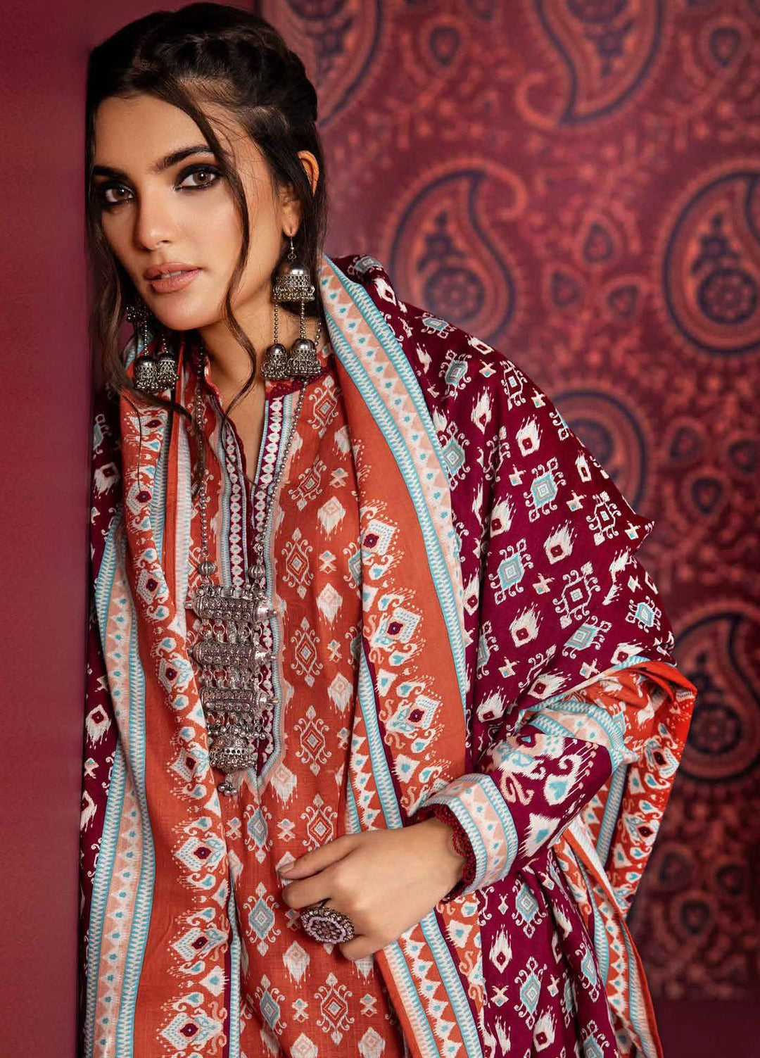 Gul Ahmed Embroidered Khaddar Suits Unstitched 3 Piece GA23WL K-32024 - Winter Collection