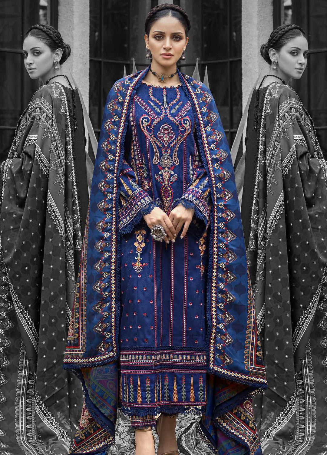Gul Ahmed Embroidered Jacquard Suits Unstitched 3 Piece GA23WL AP-32009 - Winter Collection