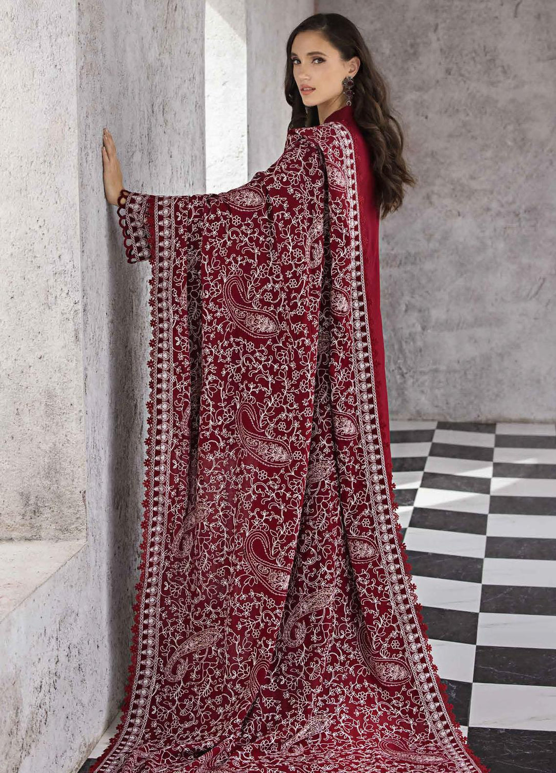 Gul Ahmed Embroidered Pashmina Suits Unstitched 3 Piece GA23WL AP-32066 - Winter Collection