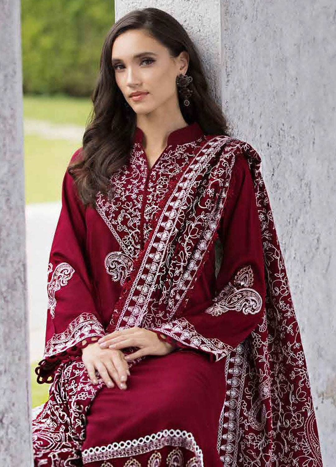 Gul Ahmed Embroidered Pashmina Suits Unstitched 3 Piece GA23WL AP-32066 - Winter Collection