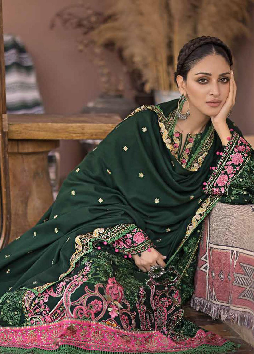 Gul Ahmed Embroidered Pashmina Suits Unstitched 3 Piece GA23WL AP-32045 - Winter Collection