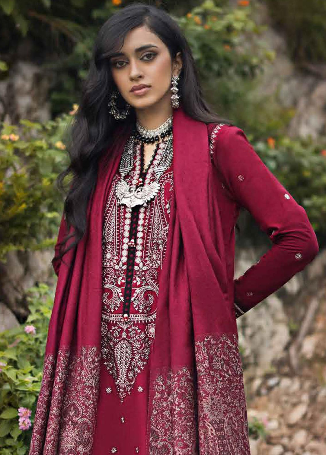 Gul Ahmed Embroidered Khaddar Suits Unstitched 3 Piece GA23WL AP-32089 - Winter Collection