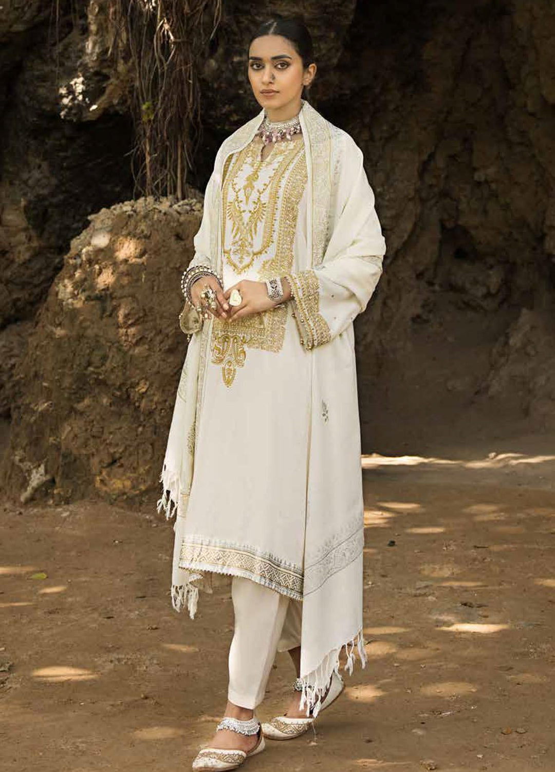 Gul Ahmed Embroidered Cotail Suits Unstitched 3 Piece GA23WL AP-32091 - Winter Collection