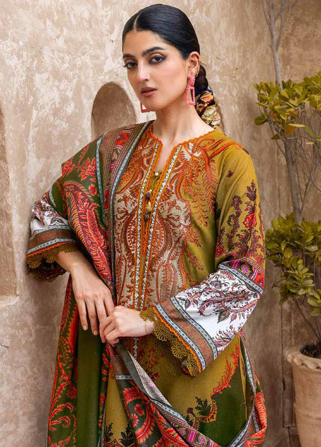 Gul Ahmed Embroidered Karandi Suits Unstitched 3 Piece GA23WL AY-32020 - Winter Collection