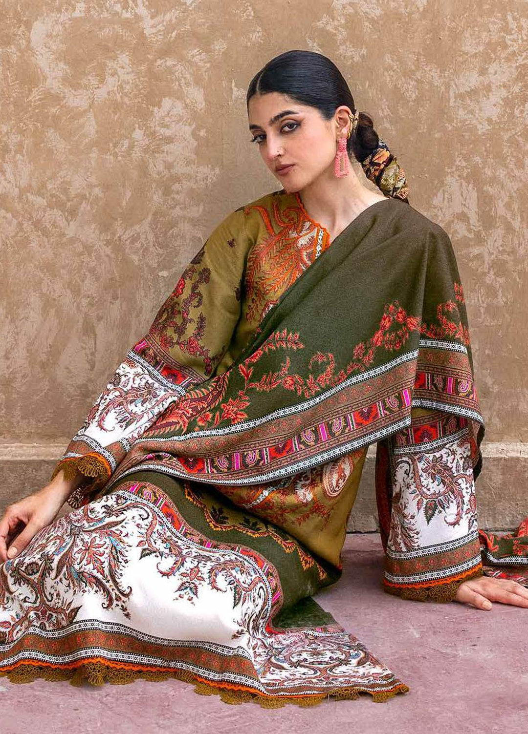 Gul Ahmed Embroidered Karandi Suits Unstitched 3 Piece GA23WL AY-32020 - Winter Collection