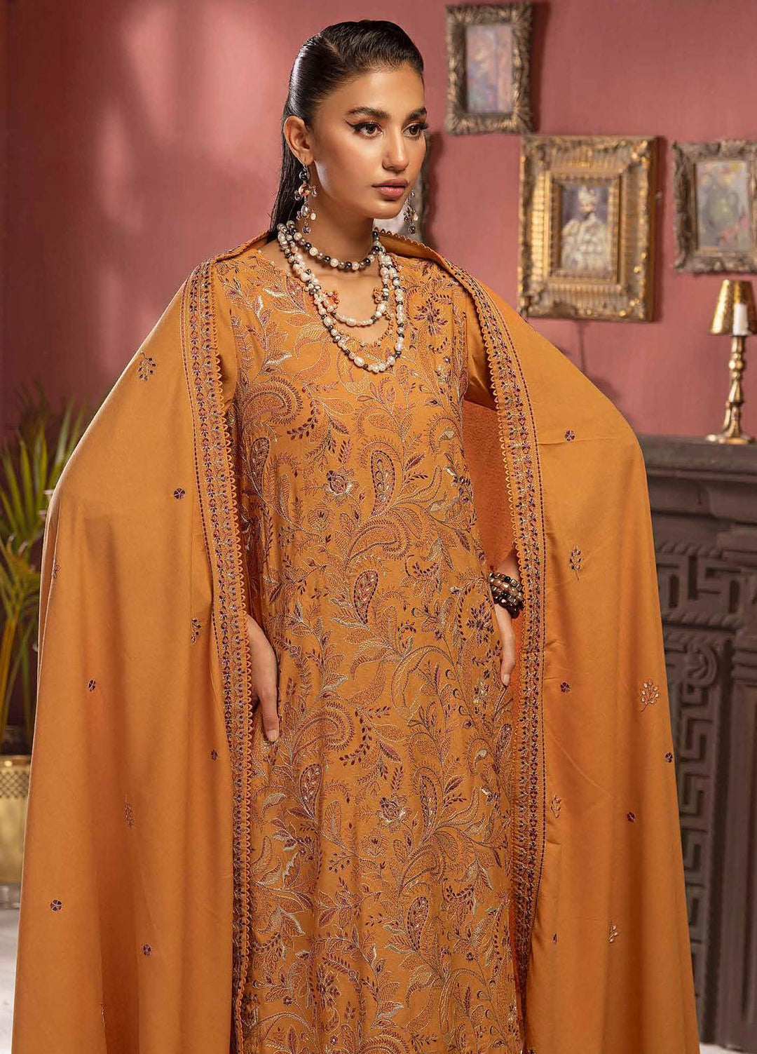 Gul Ahmed Embroidered Karandi Suits Unstitched 3 Piece GA23WL AY-32024 - Winter Collection