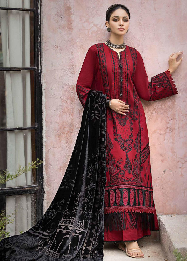 Gul Ahmed Embroidered Khaddar Suits Unstitched 3 Piece GA23WL BVL-32002 - Winter Collection